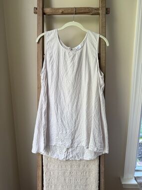Sigrid Olsen Beige A-Line Linen Tunic